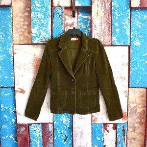 Women's Kali Girl Long Sleeve Corduroy Jacket Pockets Stretch NO SIZE Green